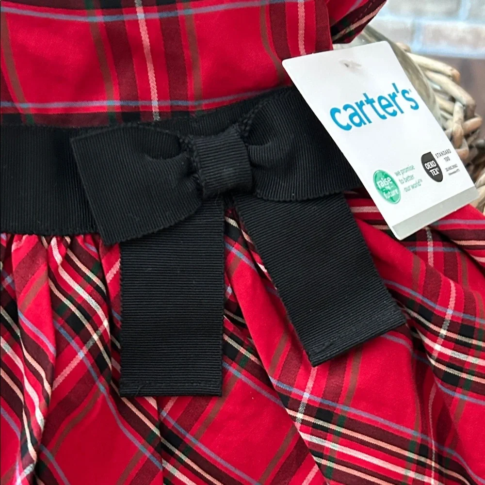 NWT! Baby Girl Carter's Red & Black Plaid Baby Holiday Dress